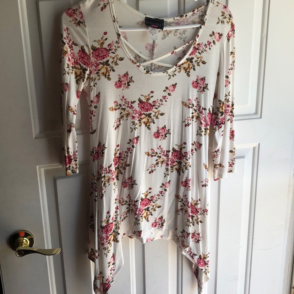White floral blouse